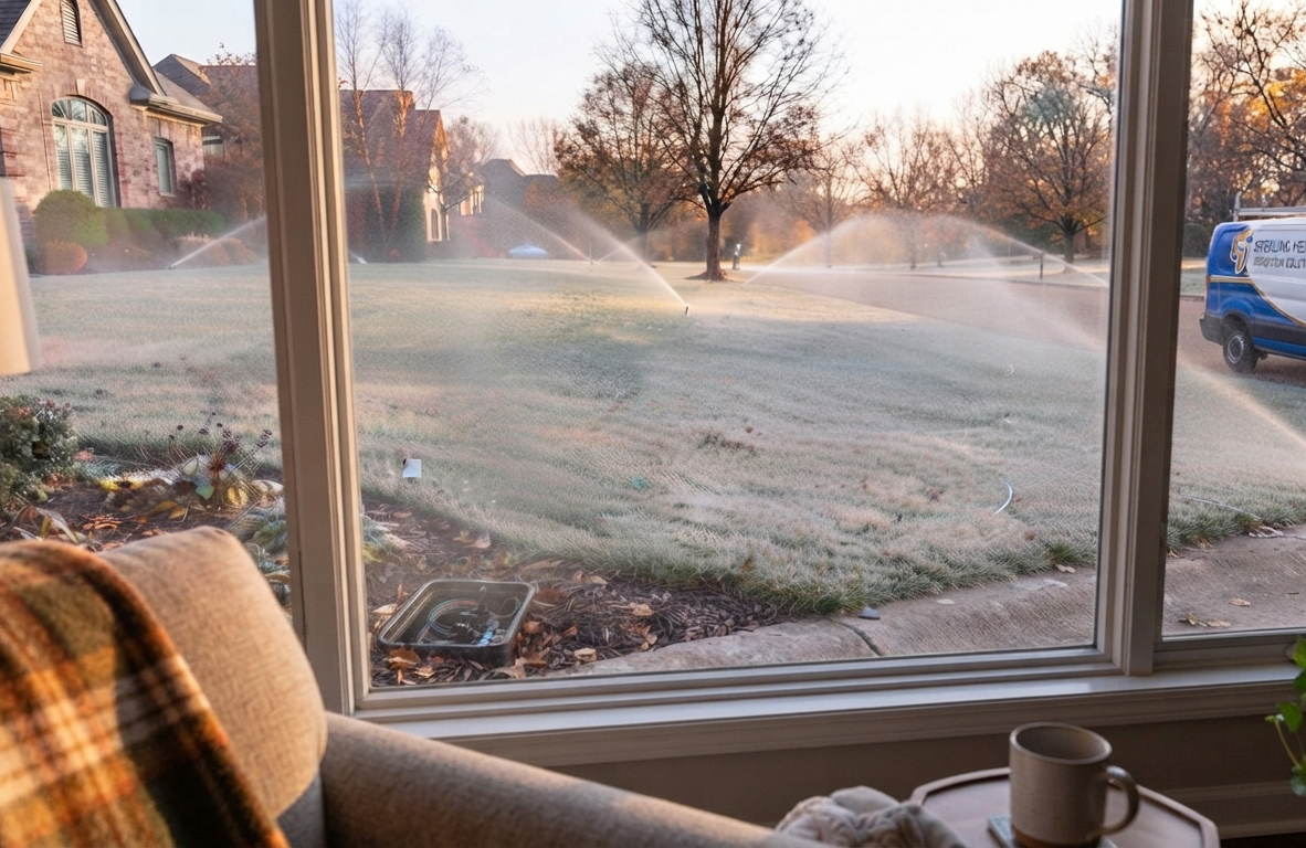 Sprinkler winterization blowout service